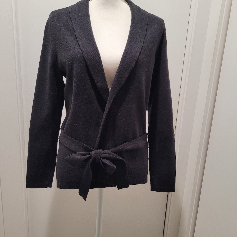 Lands End womens size Small black sweater jacket